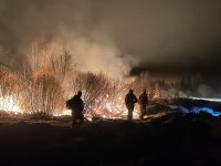 Пламя степного пожара в Тандинском районе Тувы было решено остановить огнем