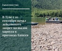 Госкомохотнадзор Тувы напоминает рыбакам о запрете на лов хариуса  